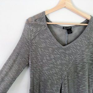 DKNY Jeans Gray Semi sheer Sharkbite Tunic